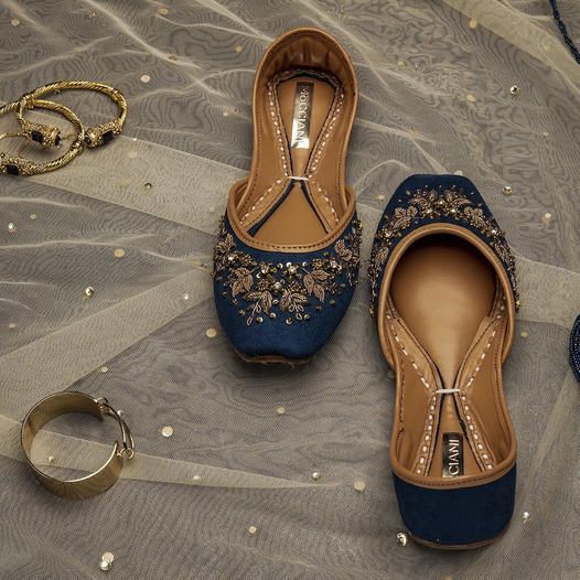 Blue Stylish Handcraft khussa for Girls