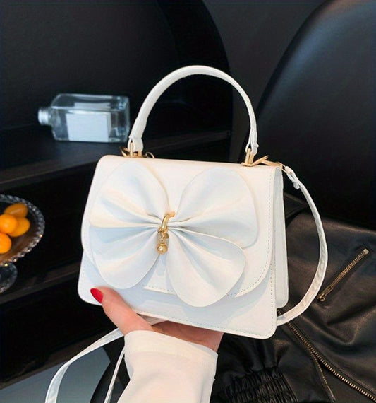 Elegant Butterfly Print Crescent Hobo Bag –