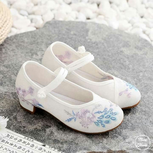 Floral Silk Mary Janes